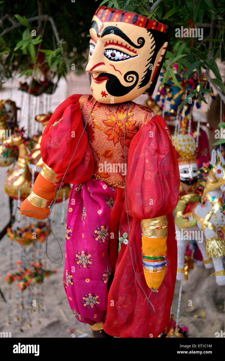 Bunte Marionette Mehrangarh Fort Jodhpur Rajasthan Indien Asien Stockfoto
