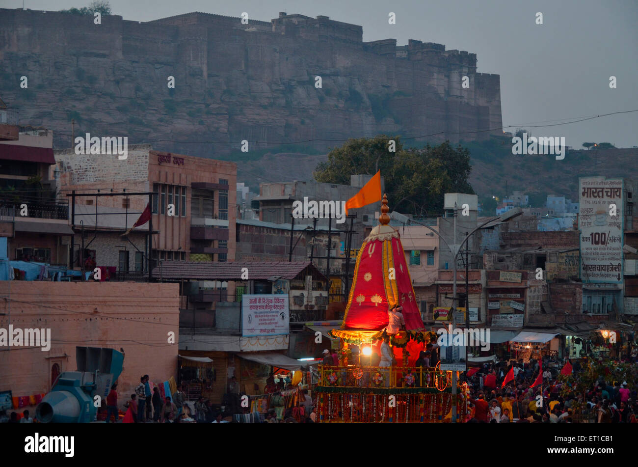 Indische Festival Rath Yatra Jodhpur Rajasthan Indien Asien Stockfoto