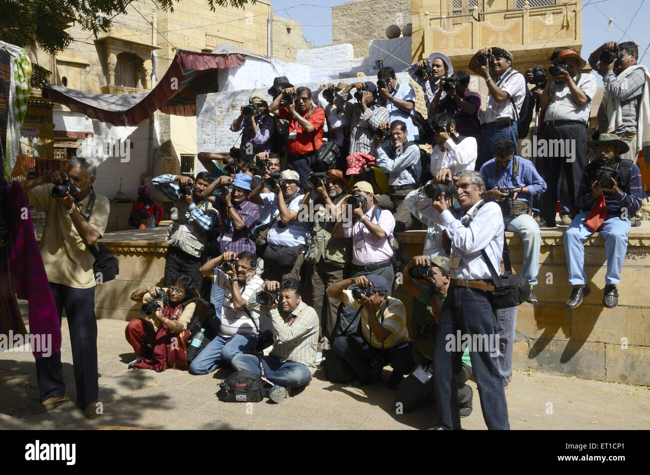 Fotografen-Workshop in Jaisalmer, Rajasthan Indien Stockfoto