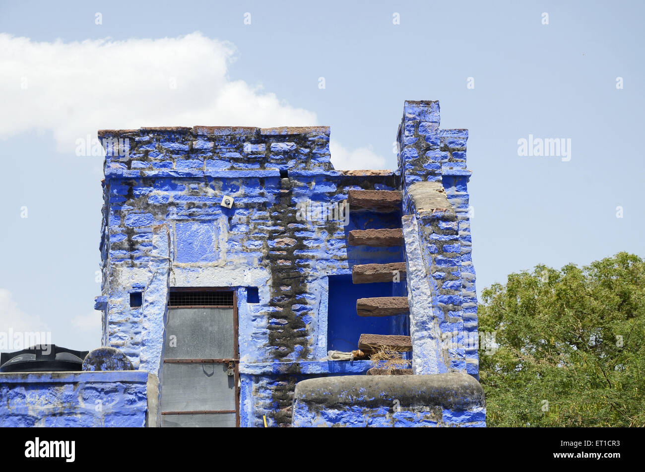 Blaues Haus in Jodhpur Indien Stockfoto