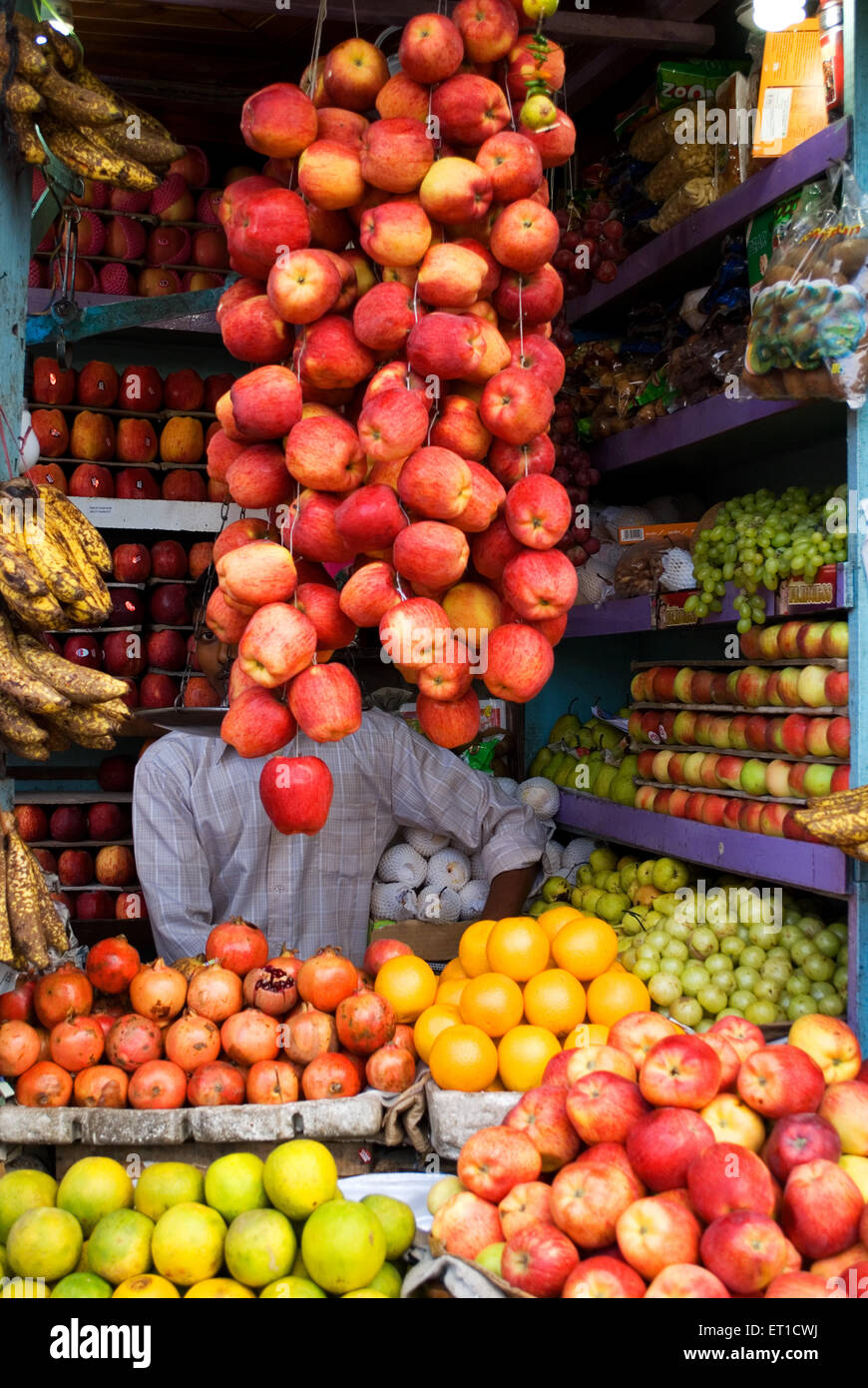 apple Display; Shillong; Meghalaya; Indien Stockfoto