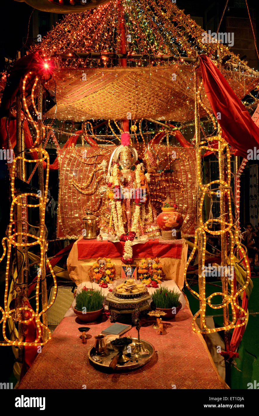 Idol der Maa Amba Navratri Jodhpur Rajasthan Indien Asien Stockfoto