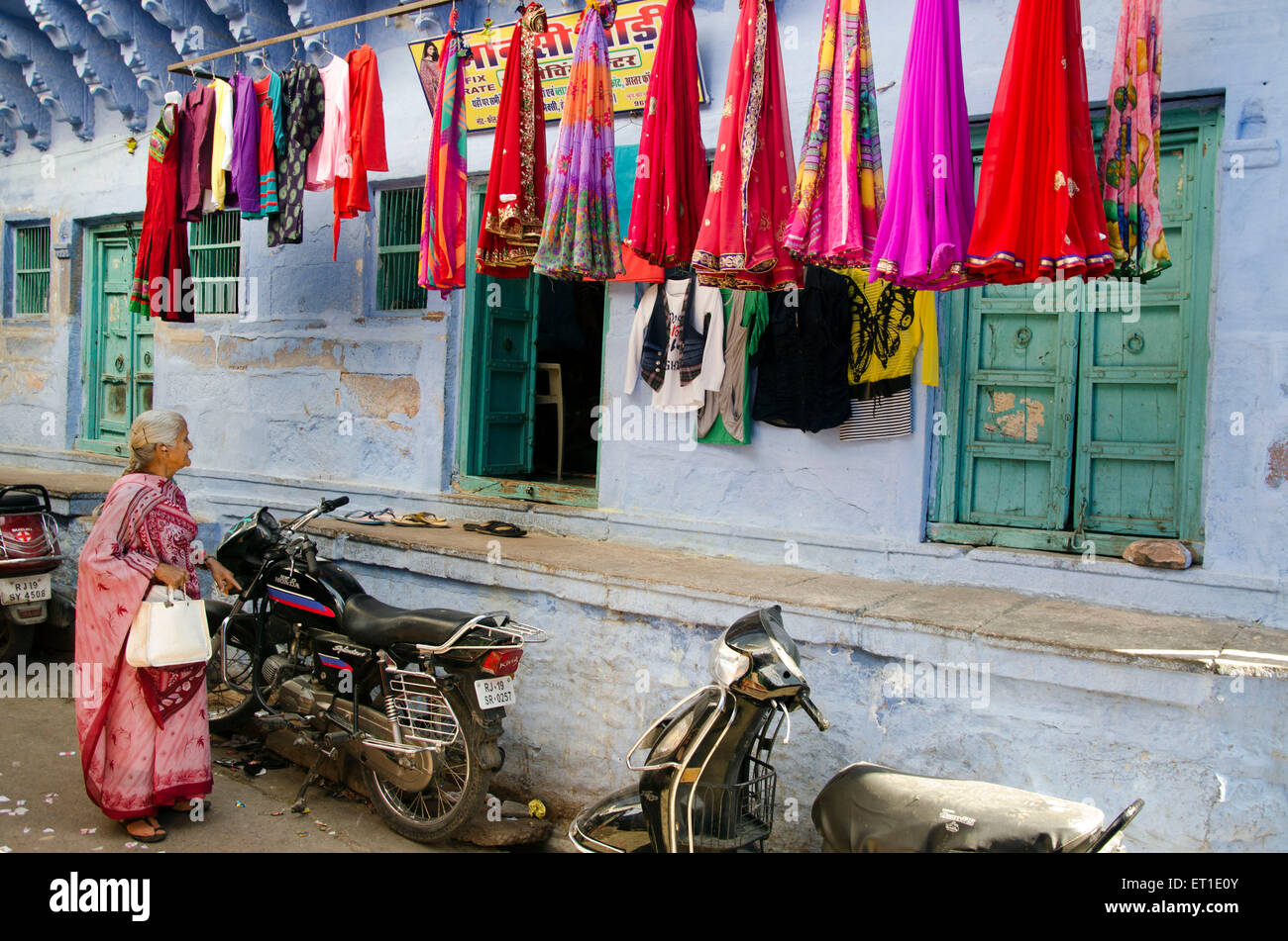 Saree Shop Jodhpur Rajasthan Indien Asien Stockfoto