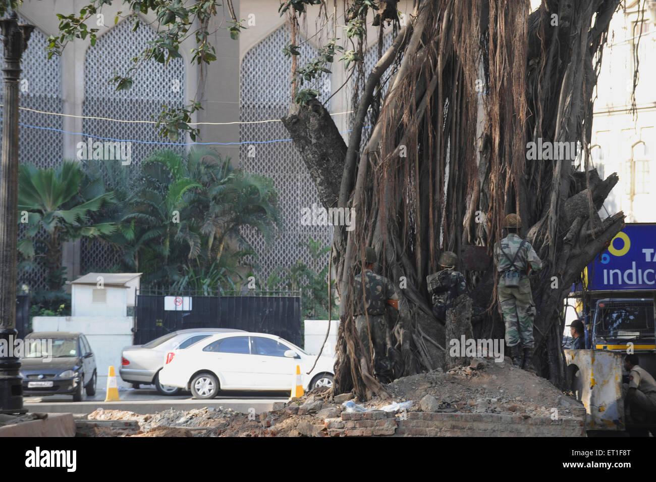 Taj Mahal Hotel Kommandos; Terroranschlag von Deccan Mudschaheddin am 26. November 2008 in Bombay Stockfoto
