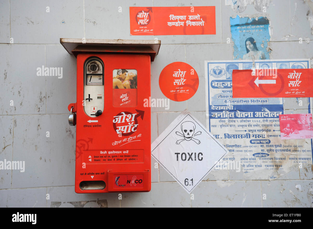 Kondom-Automaten; Josh Spot; Kamathipura; Bombay; Mumbai; Maharashtra; Indien Stockfoto