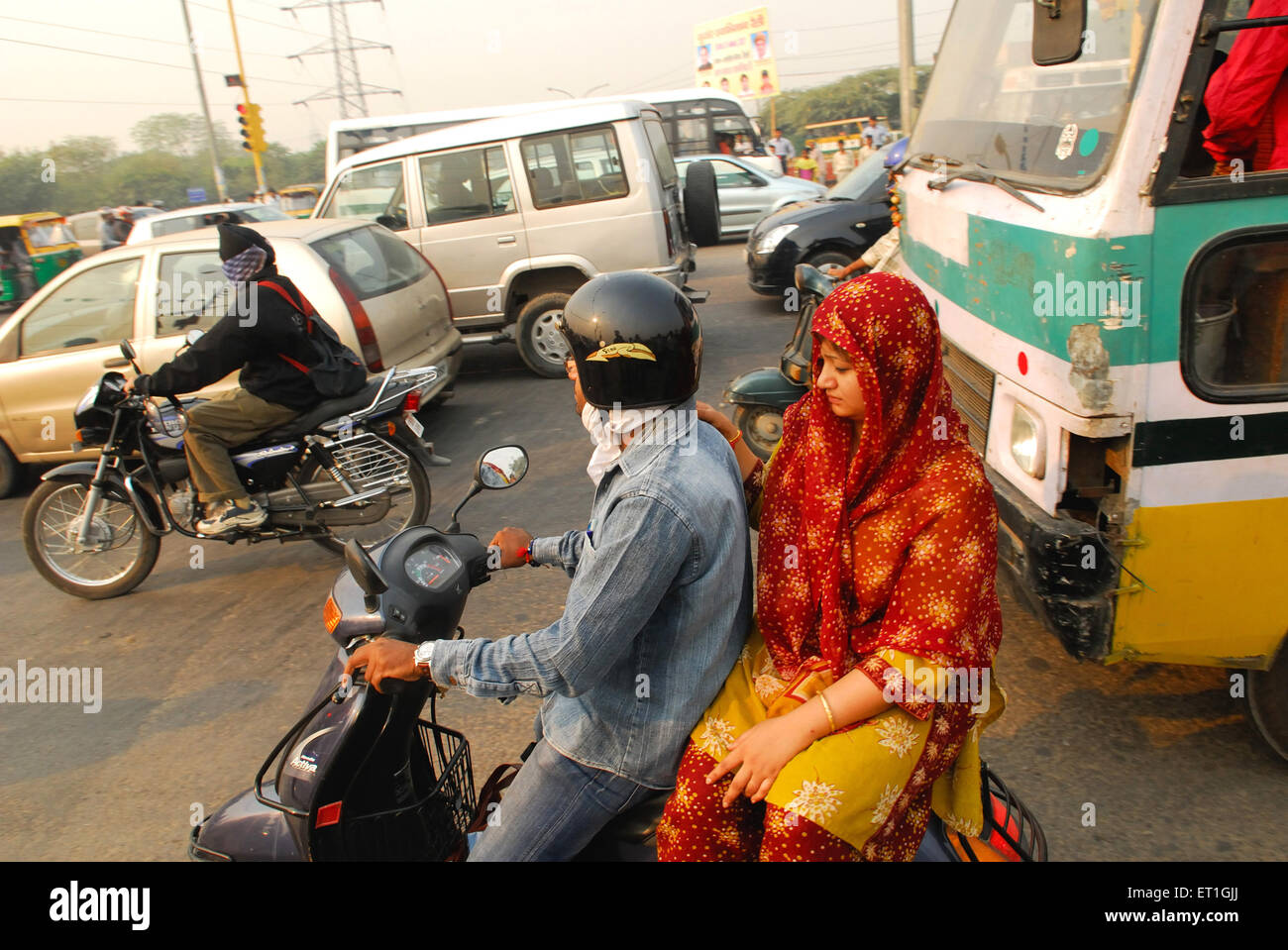 Verkehr in Delhi; Indien nicht Herr Stockfoto