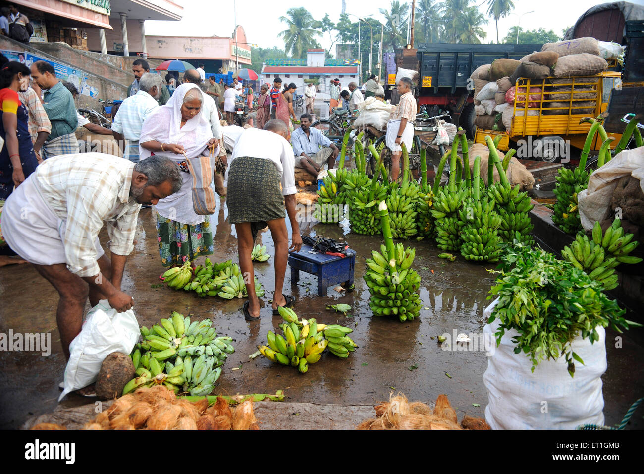 Markt; Thanjavur; Tamil Nadu; Indien Stockfoto