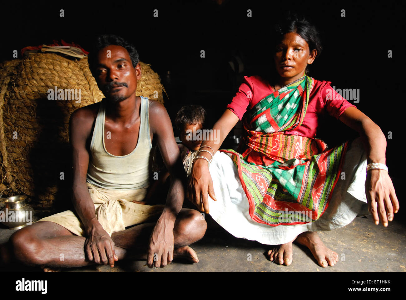 Ho Stämme Familie kämpfen in Armut; Chakradharpur; Jharkhand; Indien nicht Herr Stockfoto