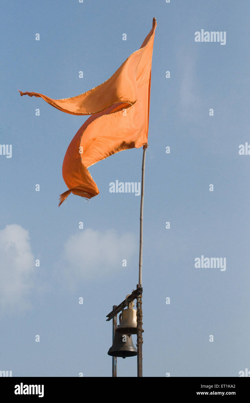 Die Flagge des Hindu-Safrans flattert, Pune, Maharashtra, Indien, Asien Stockfoto