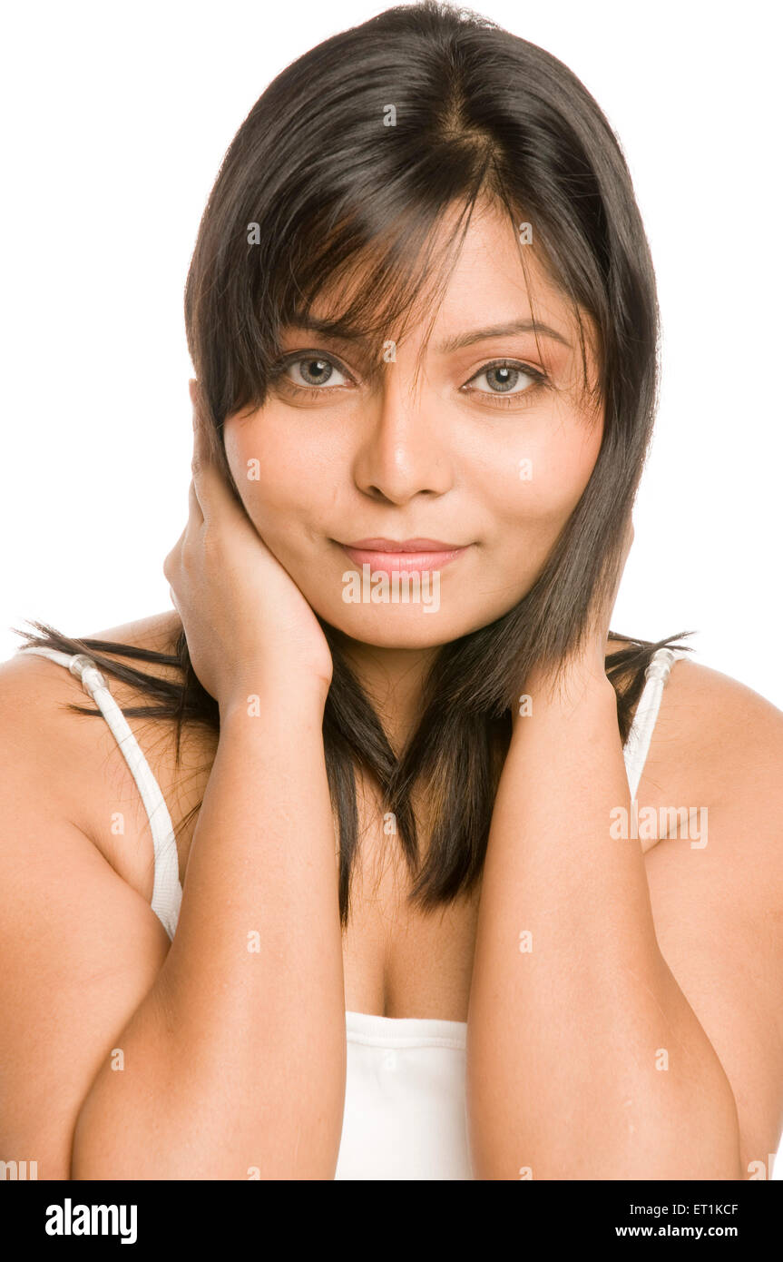 Mädchen-Ausdruck der Casual starren Pune Maharashtra Indien Asien Feb 2011 Herr #686 X Stockfoto