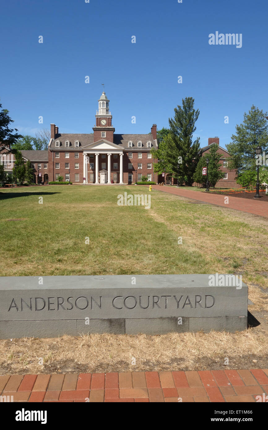 Anderson-Hof am Campus, Lafayette College, privaten Liberal Arts College in Easton, Pennsylvania, USA. Stockfoto