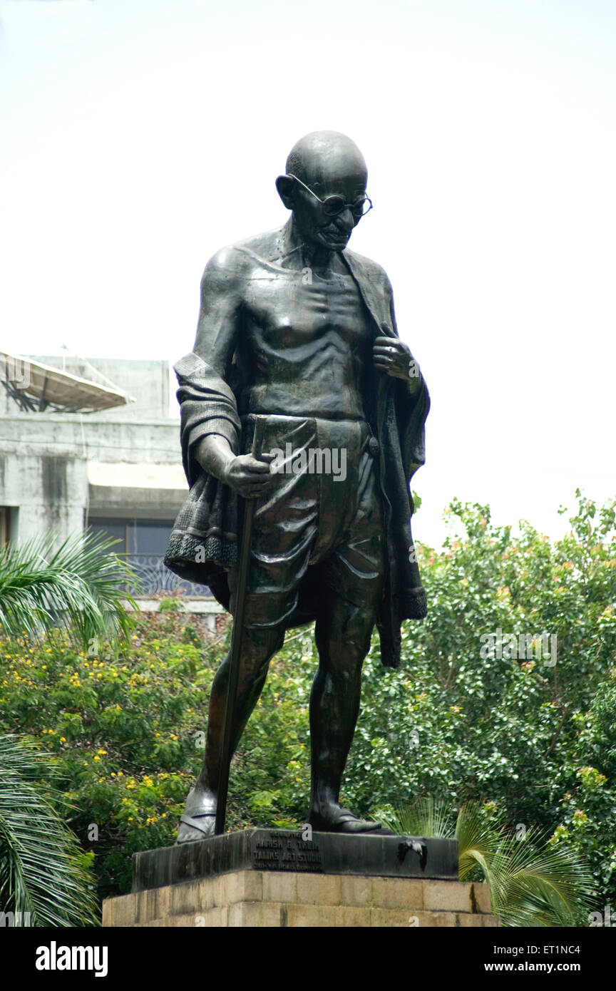 Statue von Mahatma Gandhi; Bombay Mumbai; Maharashtra; Indien Stockfoto