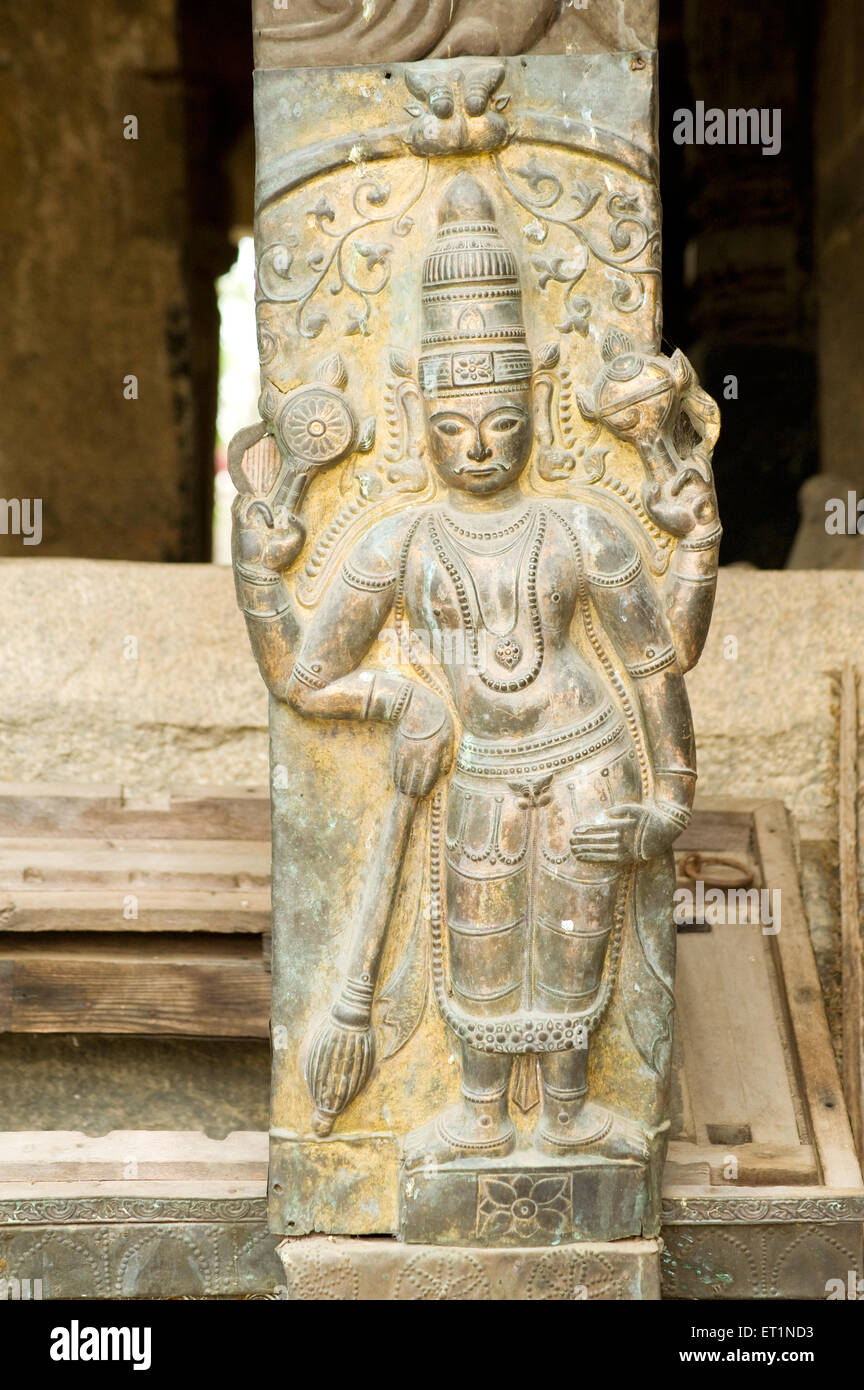 Statue von Vishnu im Chennakesava Tempel; Belur; Hassan; Karnataka; Indien Stockfoto