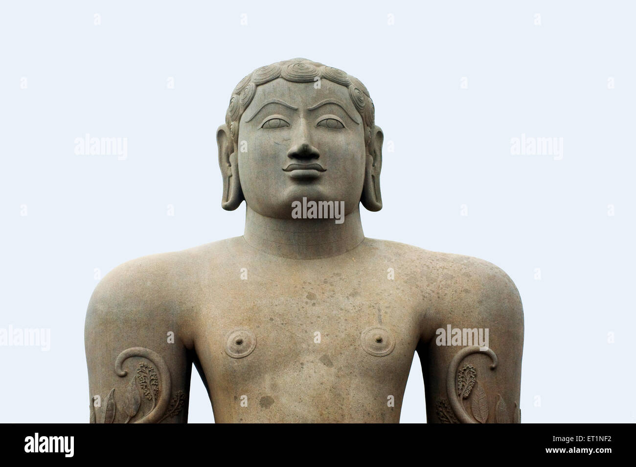 Statue von Jain Gottheit Gomateshvara; Sravanabelagola; Hassan; Karnataka; Indien Stockfoto