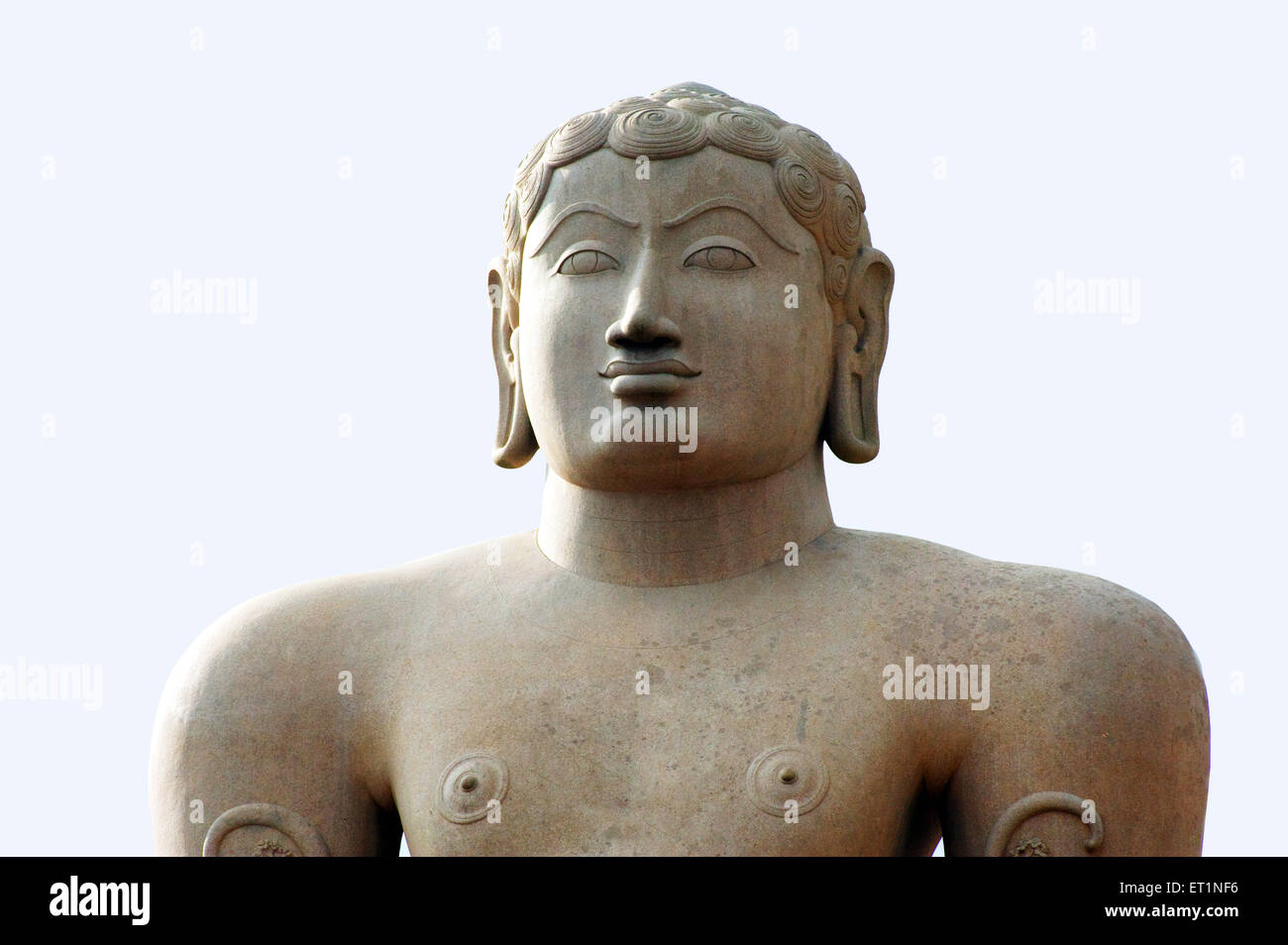 Statue von Jain Gottheit Gomateshvara; Sravanabelagola; Hassan; Karnataka; Indien Stockfoto