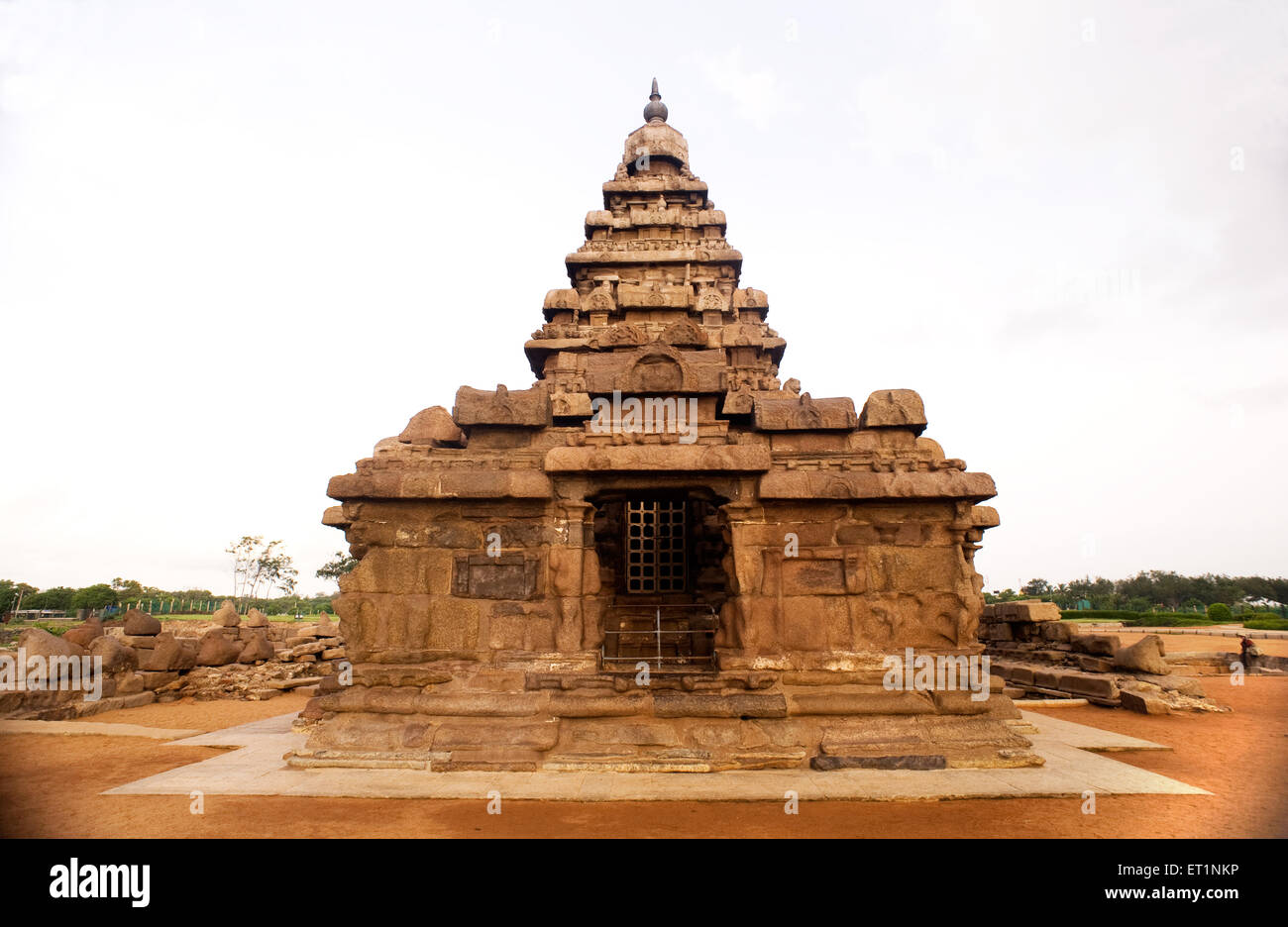 Landtempel, Mahabalipuram, Mamallapuram, Tamil Nadu, Indien Stockfoto