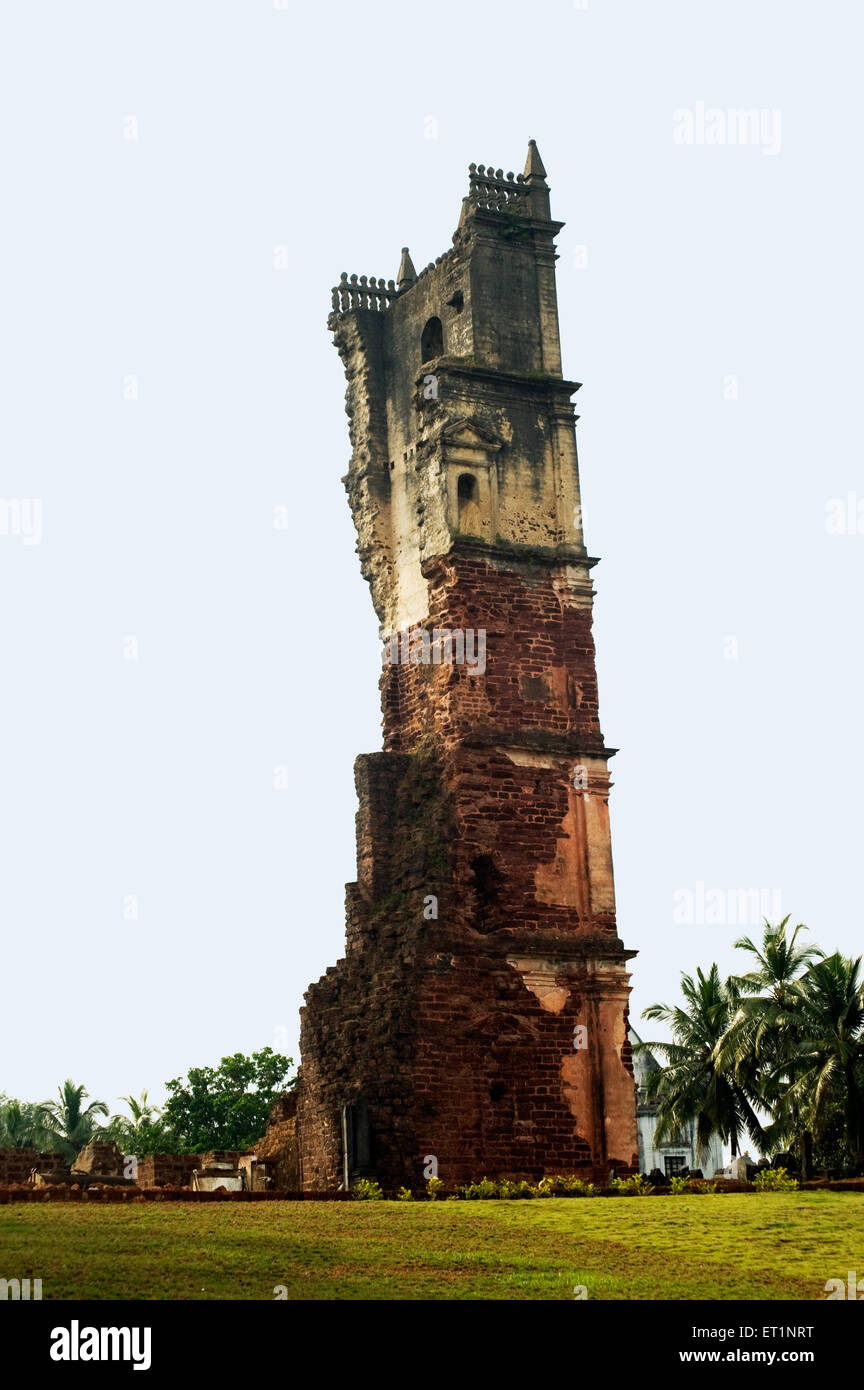 Alten Turm der Kirche von Saint Augustine; Old Goa; Indien Stockfoto