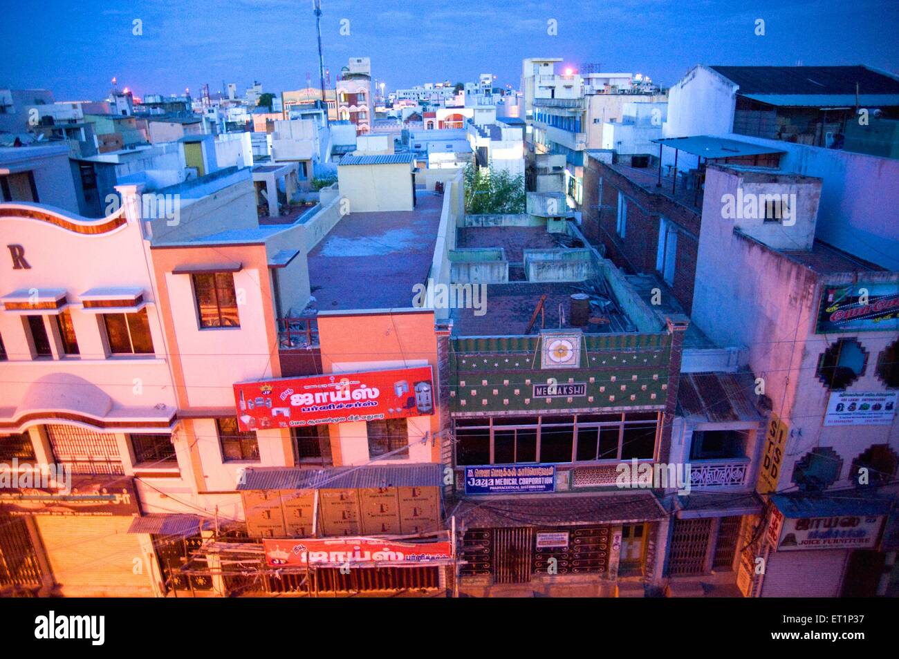 Madurai Stadt in der Nacht ; Tamil Nadu ; Indien Stockfoto