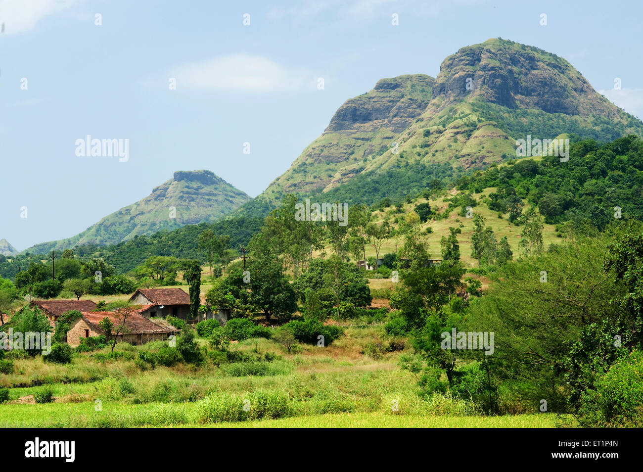 WESTERN Ghats, Sahyadri Mountain Range, Pargaon, Poona, Pune, Maharashtra, Indien, Asien Stockfoto