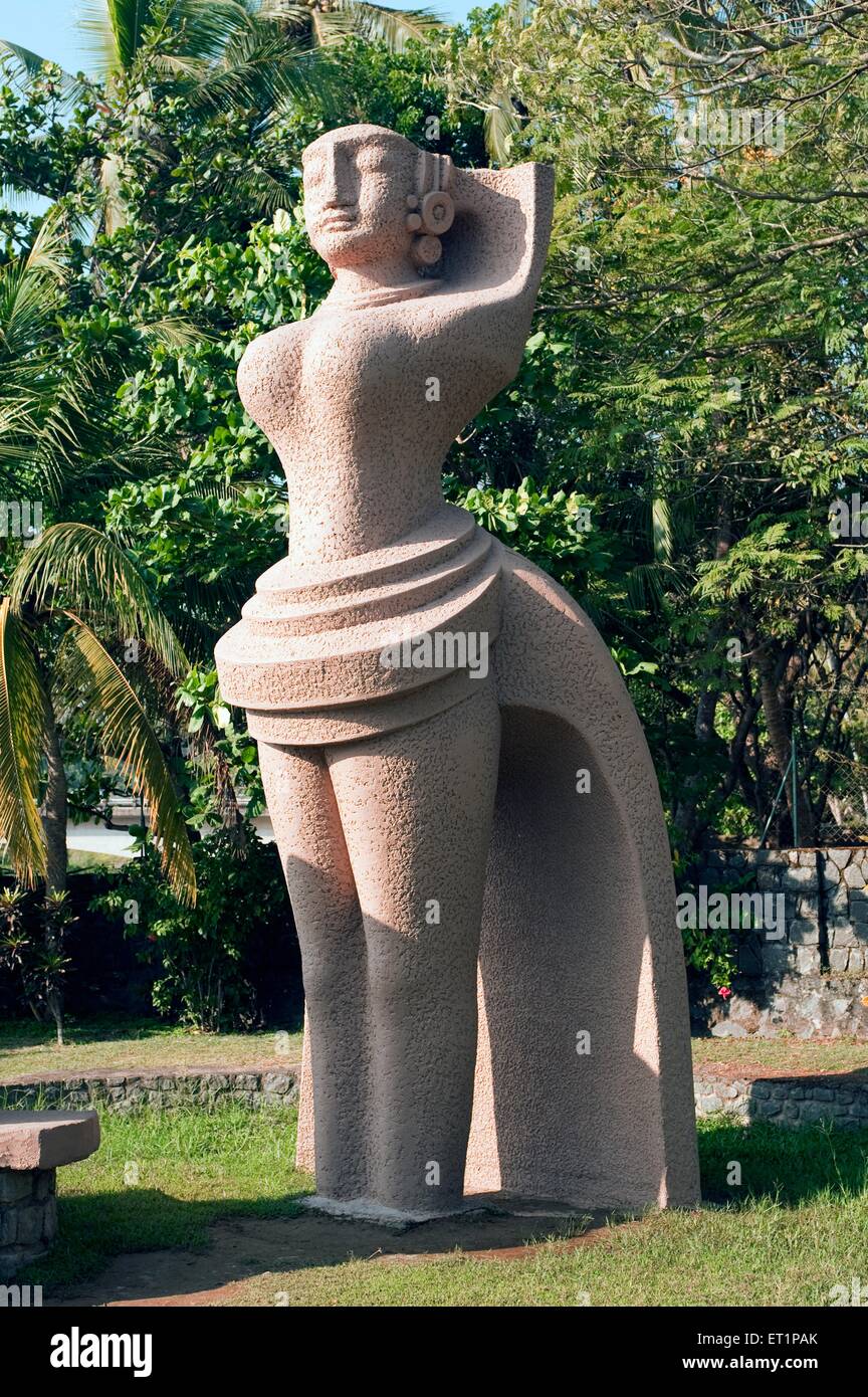 Steinskulptur, Veli Tourist Village, Trivandrum, Thiruvananthapuram, Kerala, Indien, Asien Stockfoto
