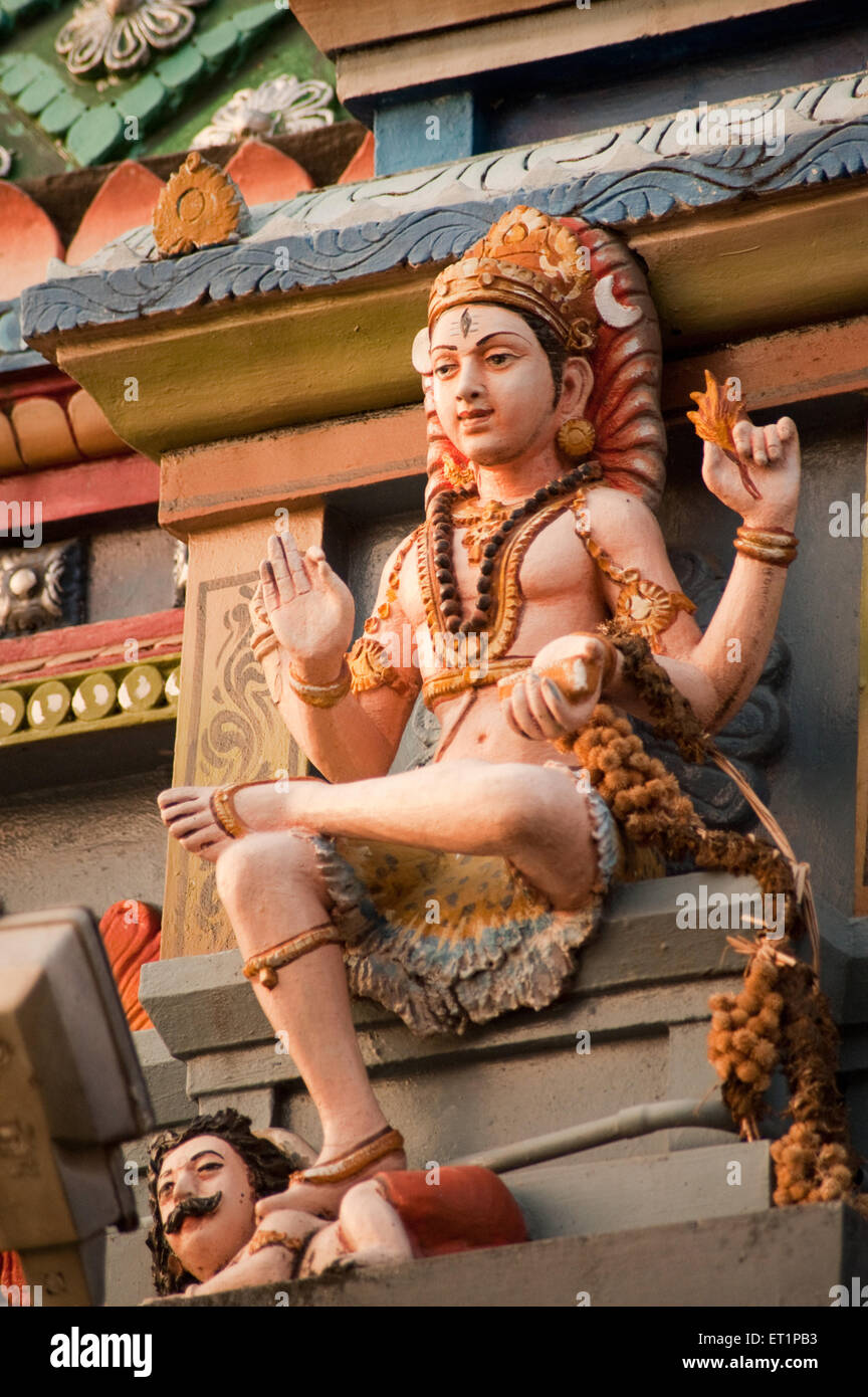 Herr Shiva Statue auf Tempelwand; Trivandrum; Thiruvananthapuram; Kerala; Indien; Asien Stockfoto