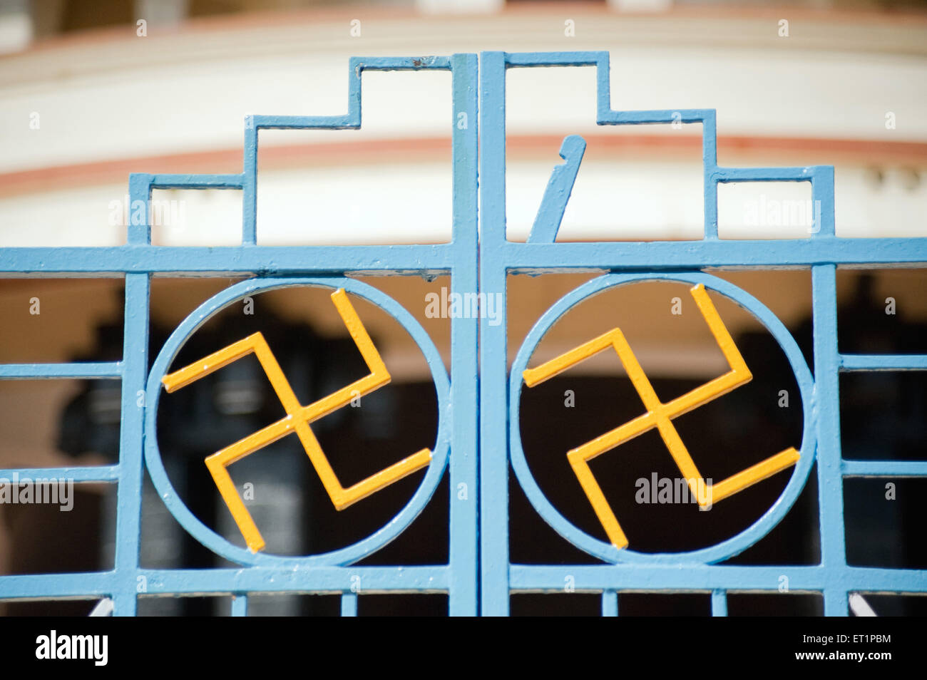 Swastik Symbol Metall, Swastika hindu religiöse Symbole Stockfoto