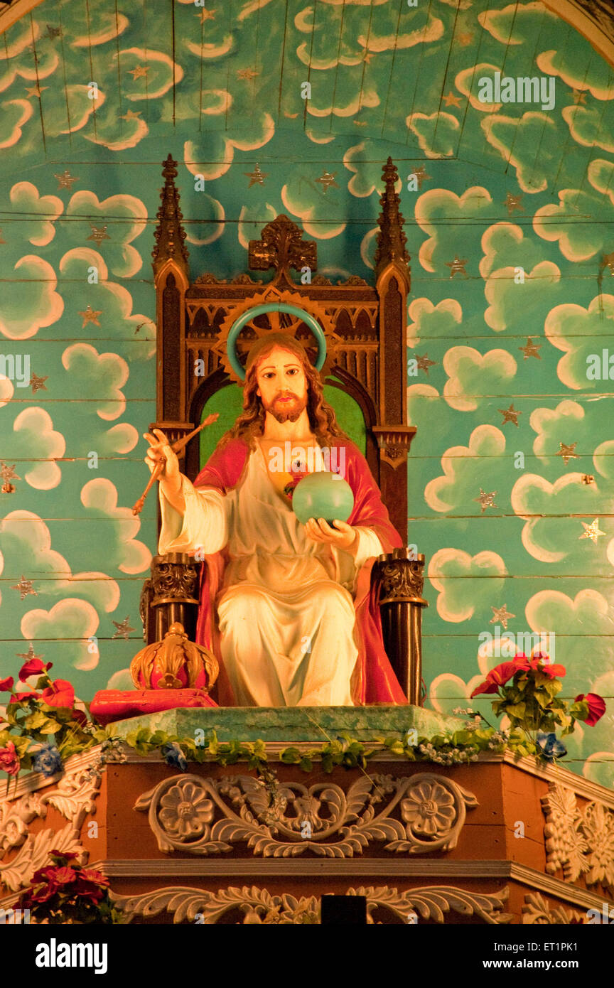 Statue von Christus Jesus in Santa Cruz; Cochin Kochi; Kerala; Indien Stockfoto