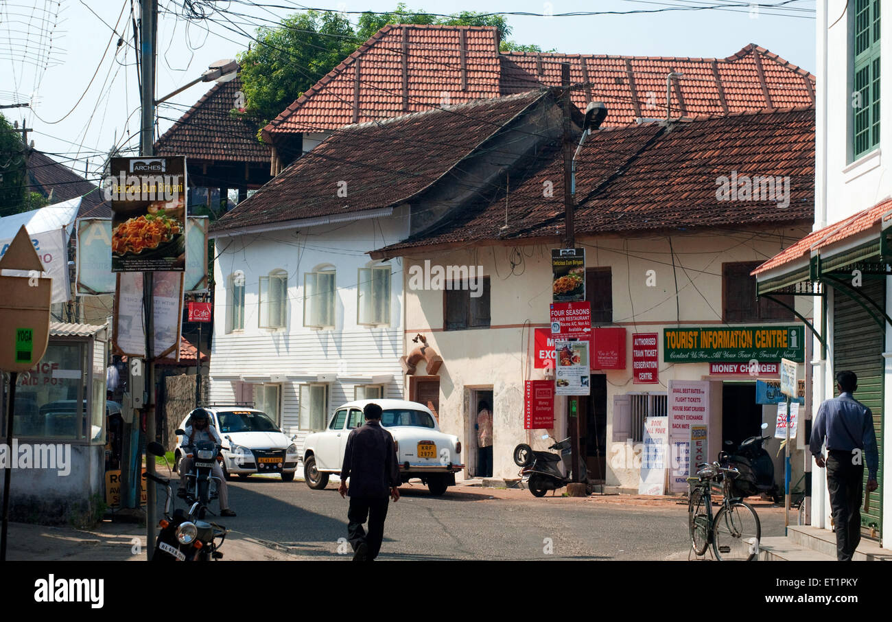 Alte Gebäude; Stadtstraße; Cochin; Kochi; Kerala; Indien; asien Stockfoto