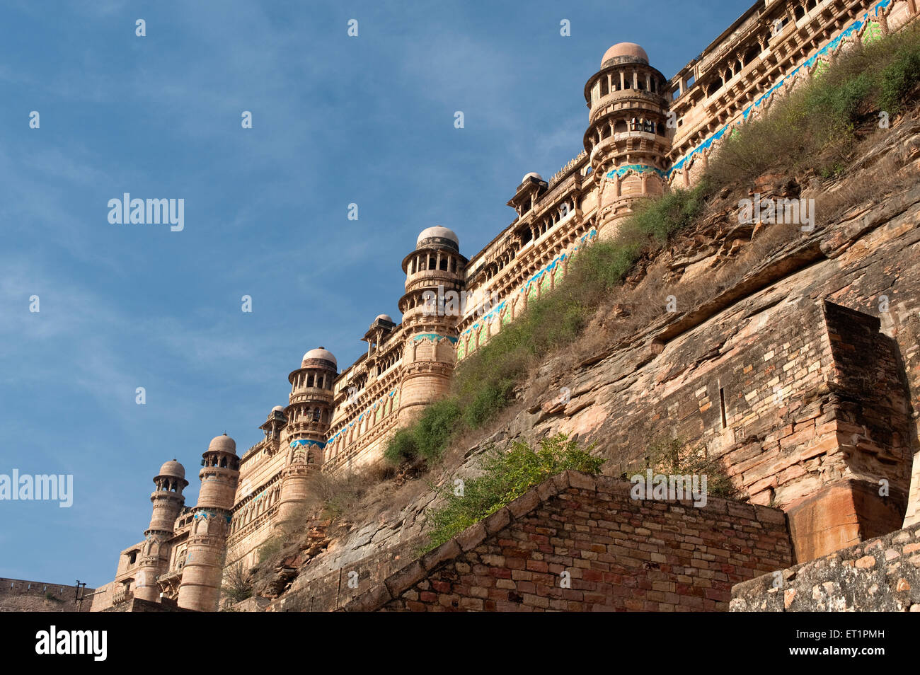 Gwalior Fort; Hügelfort; Madhya Pradesh; Indien; Asien Stockfoto