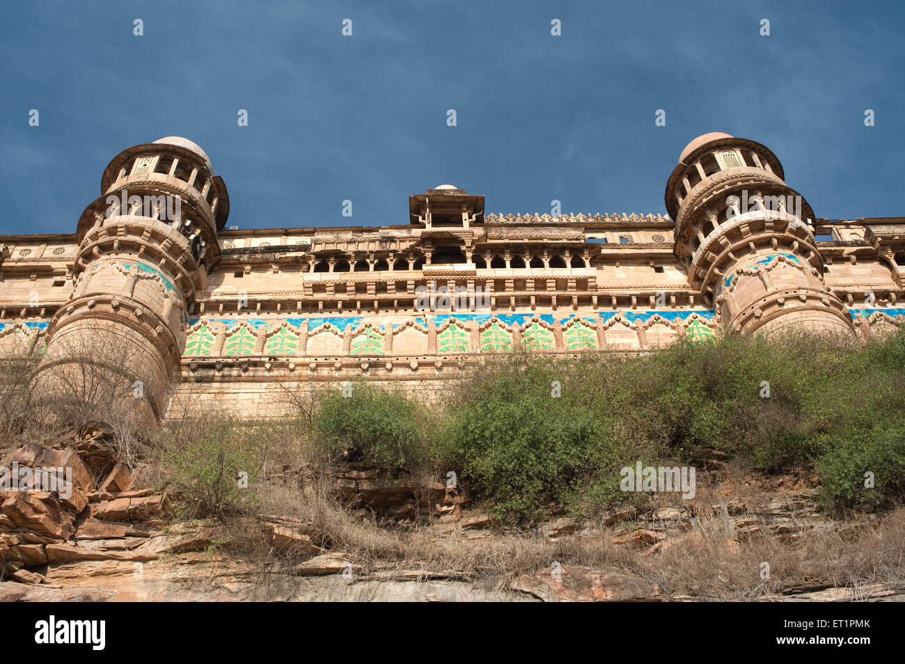 Gwalior Fort; Hügelfort; Madhya Pradesh; Indien; Asien Stockfoto