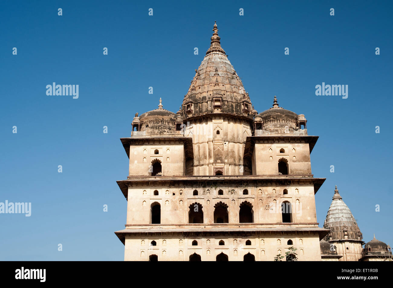 Ehrenmale der Herrscher; Orchha; Tikamgarh; Madhya Pradesh; Indien Stockfoto