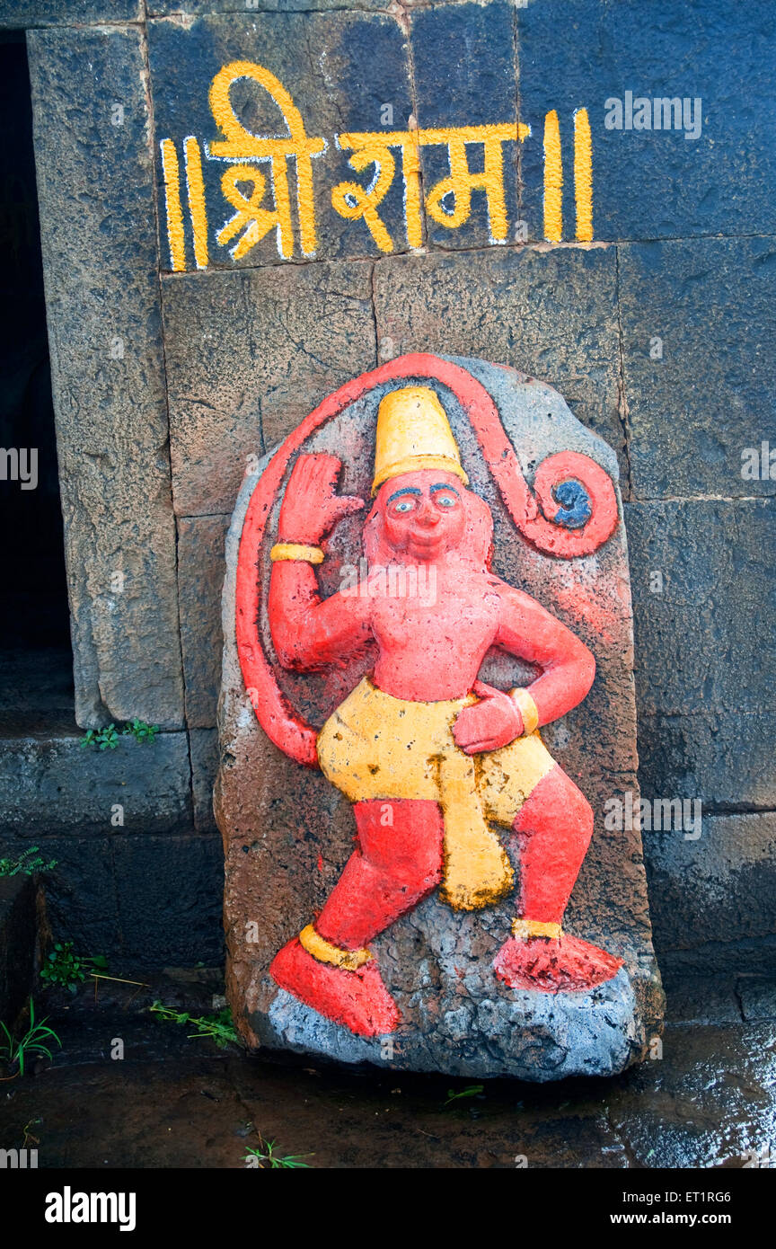 Statue von Gott Hanuman Maruti; Extremität; Satara; Maharashtra; Indien Stockfoto