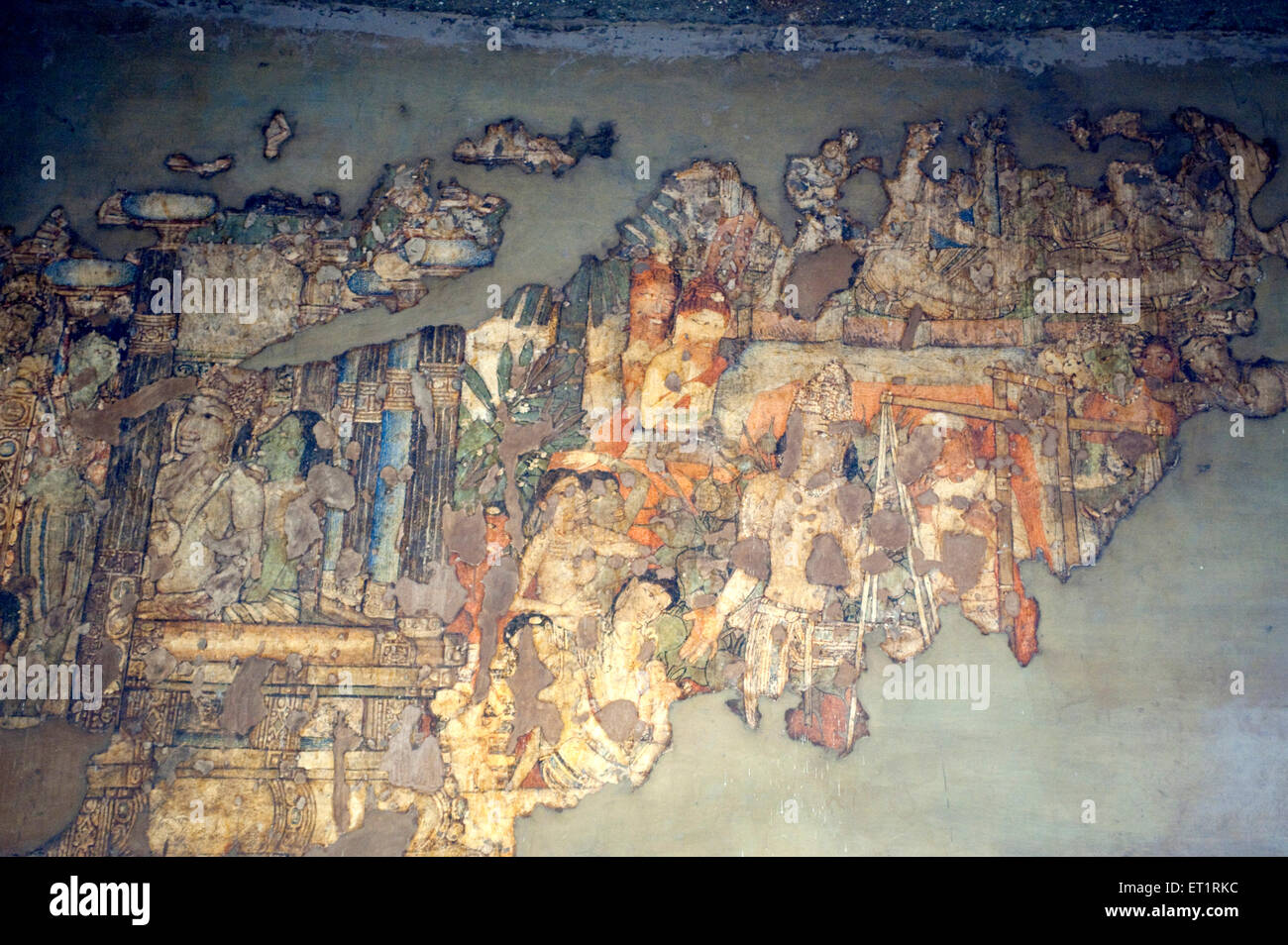 Wandmalereien von Ajanta Höhlen; Aurangabad; Maharashtra; Indien Stockfoto