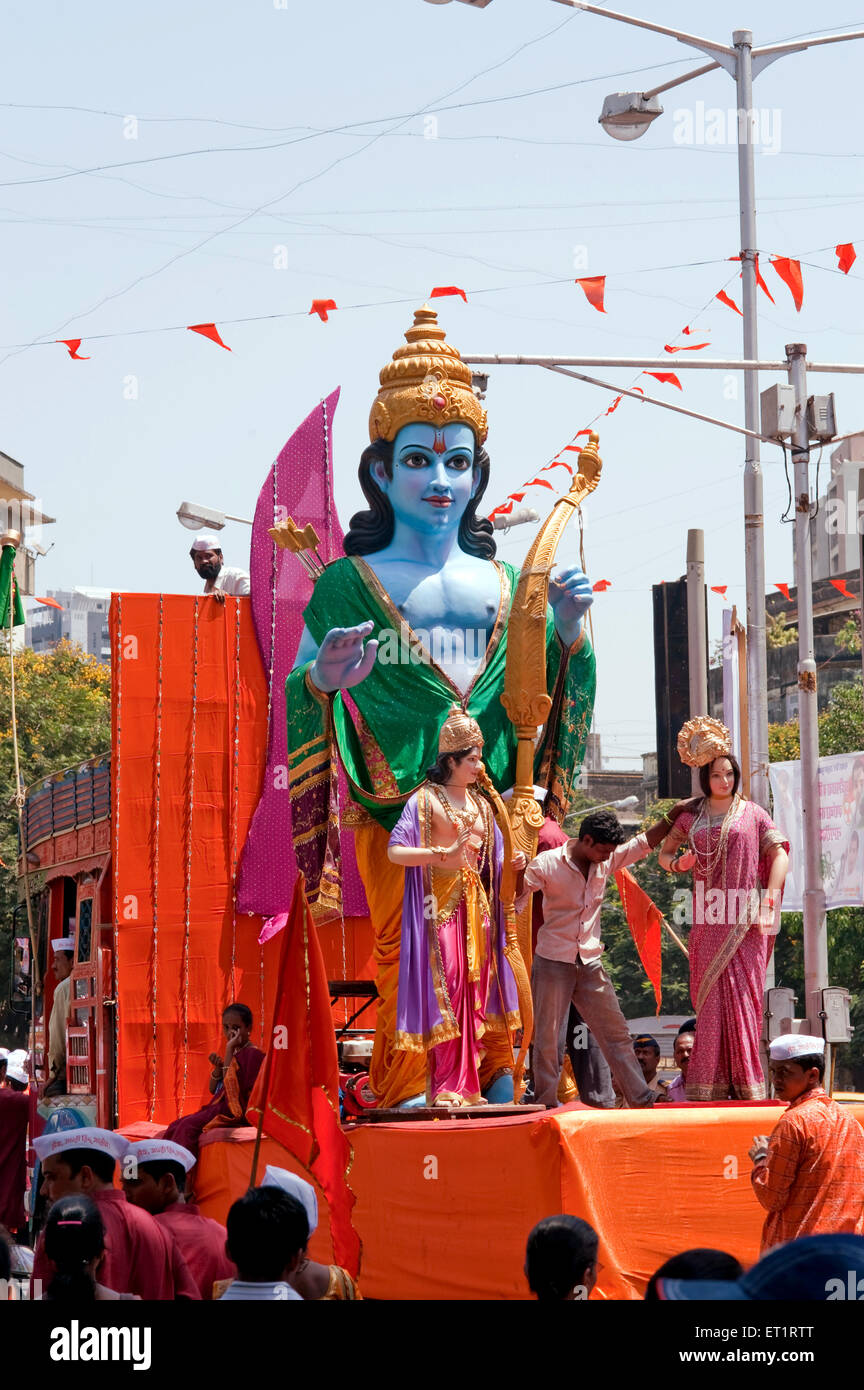 Idol von Rama auf Gudipadva Festivals; Bombay; Mumbai; Maharashtra; Indien Stockfoto