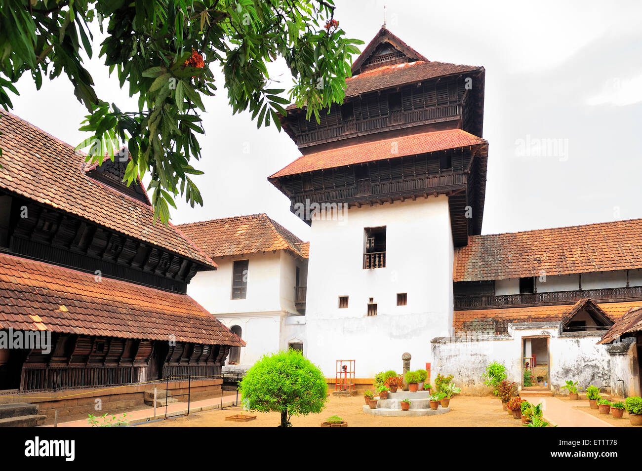 Betsaal der Padmanabhapuram Palast in Tamil Nadu Indien Asien Stockfoto