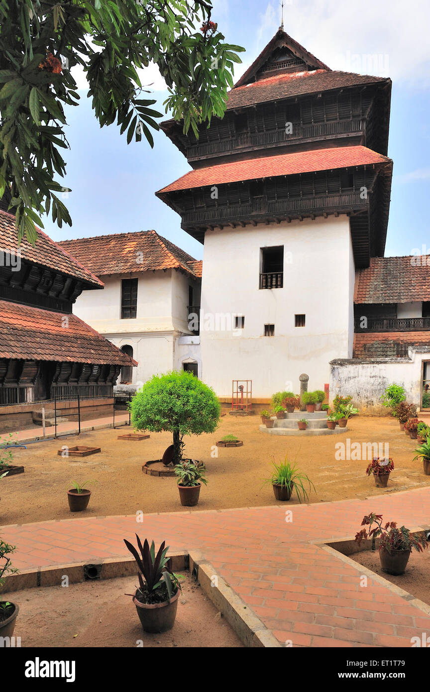 Betsaal der Padmanabhapuram Palast in Tamil Nadu Indien Asien Stockfoto