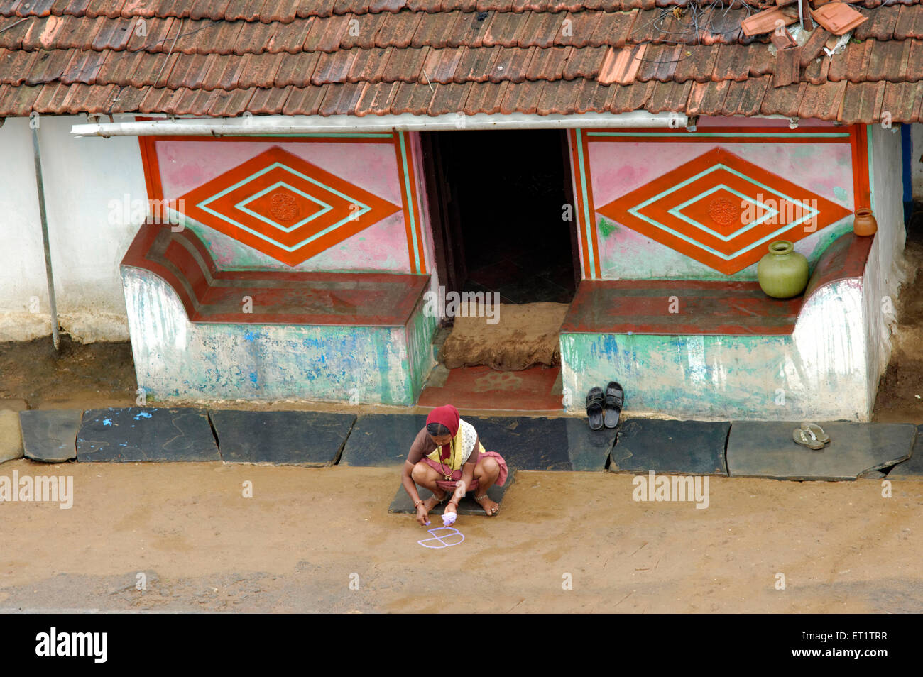 Dorfhaus in Mundgod in Karnataka Indien Asien Stockfoto