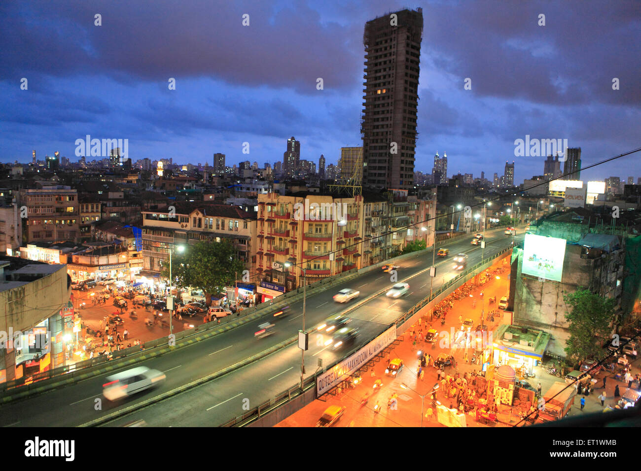 Skyline von JJ Überführung bei Crawford Market Mumbai Maharashtra Indien Asien Stockfoto