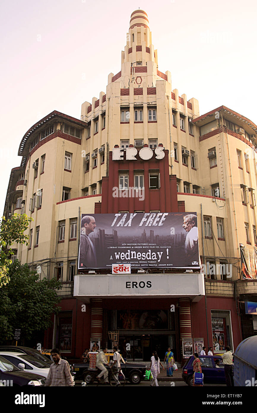 Eros Cinema, Art Deco, Kino, Cambata Building, Churchgate, Bombay, Mumbai, Maharashtra, Indien, Asien, Asiatisch, Indisch Stockfoto