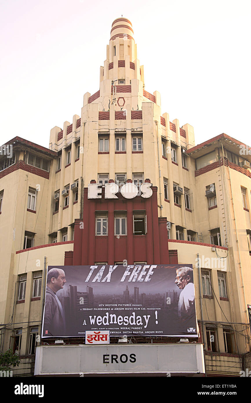 Eros Cinema, Art Deco, Kino, Cambata Building, Churchgate, Bombay, Mumbai, Maharashtra, Indien, Asien, Asiatisch, Indisch Stockfoto