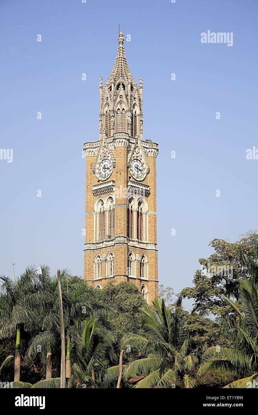 Rajabai Clock Tower; Churchgate; Bombay; Mumbai; Maharashtra; Indien; Asien; Asiatisch; Indisch Stockfoto