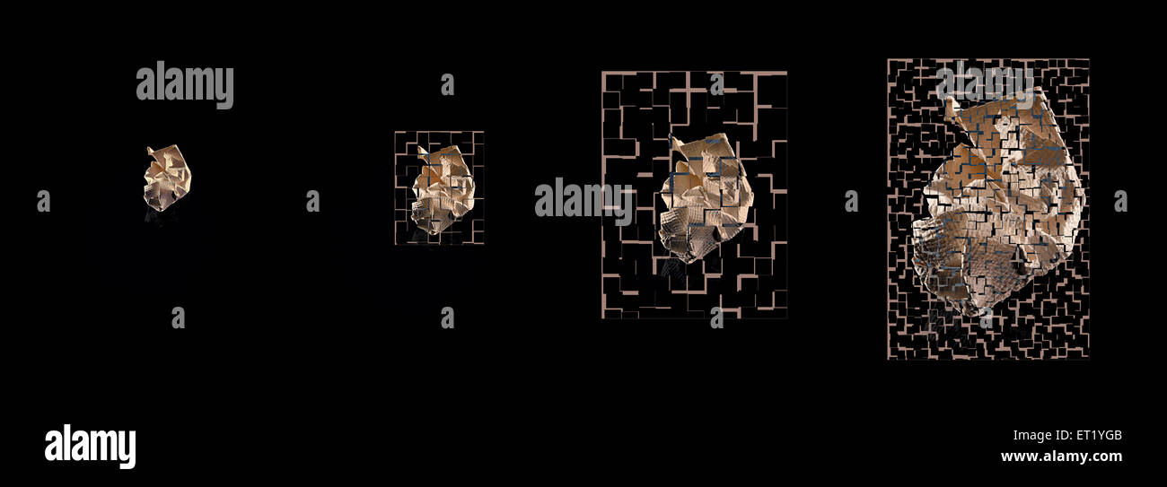 Zerknitterte Papierfineart Stockfoto