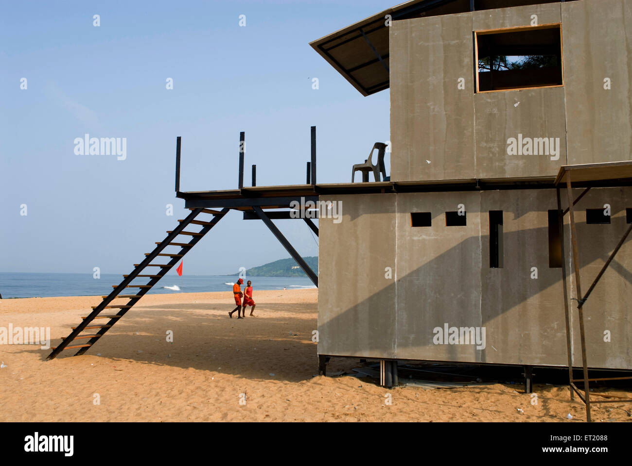 Küstenwache Hütte, Calangute Strand, Panjim, Panaji, Goa, Indien, Asien Stockfoto