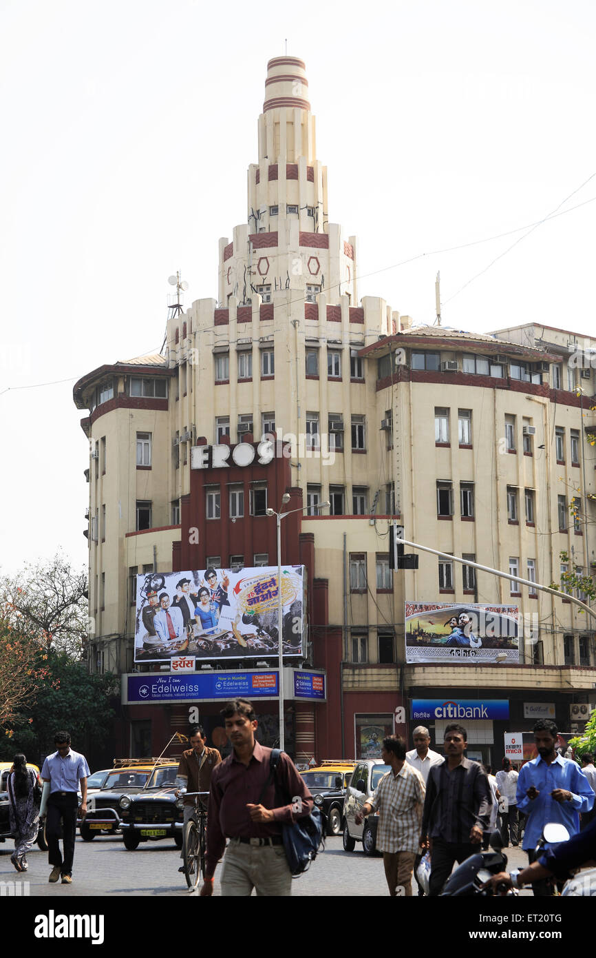 Eros Theater, Art Deco, Kinosaal, Ahilyabai Holkar Chowk, Churchgate, Bombay, Mumbai, Maharashtra, Indien, Asien, Asiatisch, Indisch Stockfoto
