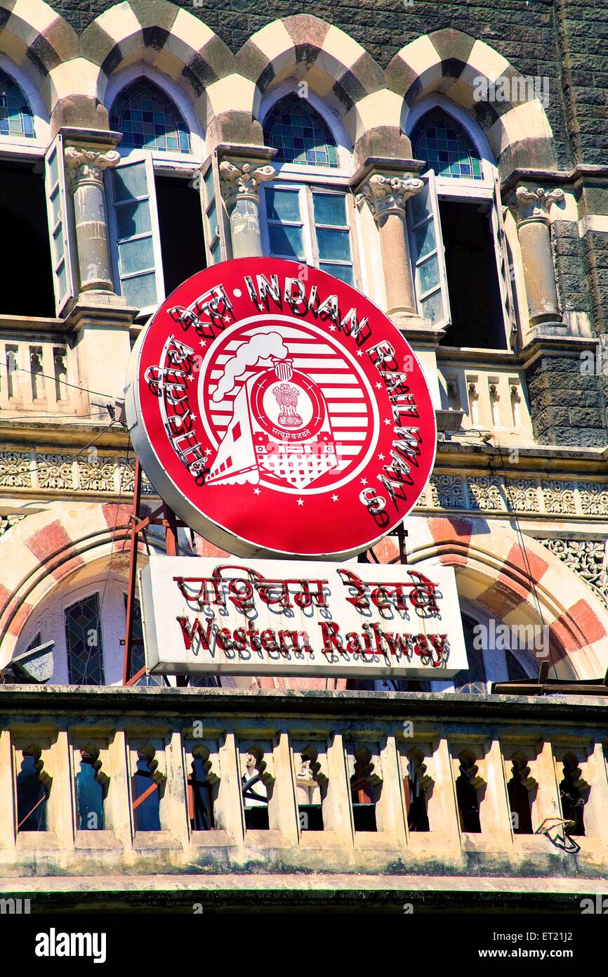 Schild auf das zentrale Büro Mumbai Maharashtra Indien Asien Feb 2011 Stockfoto