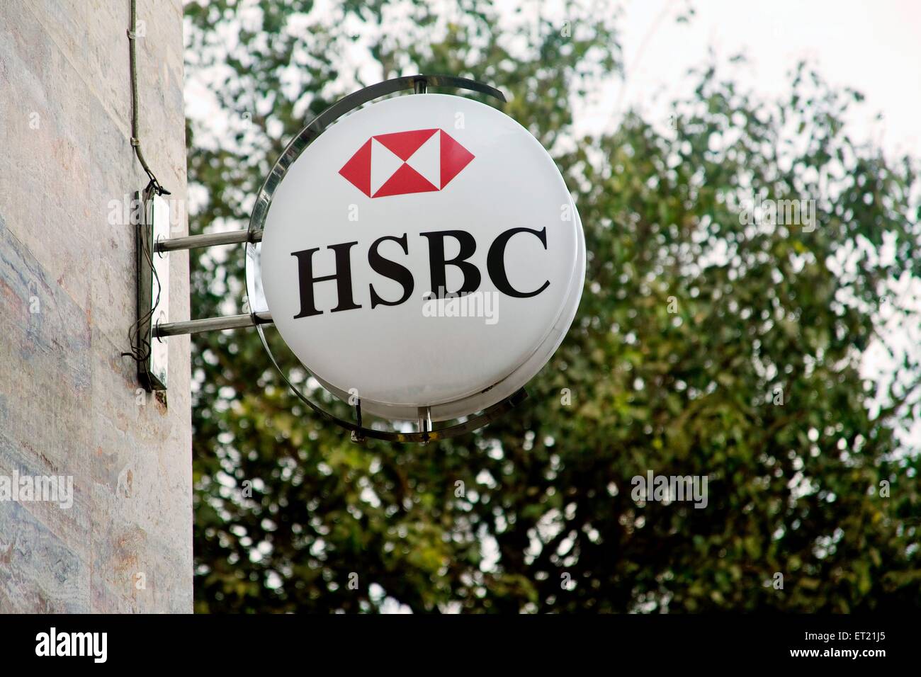HSBC Bank Schild, Bombay, Mumbai, Maharashtra, Indien, Asien, Asien, Indien Stockfoto