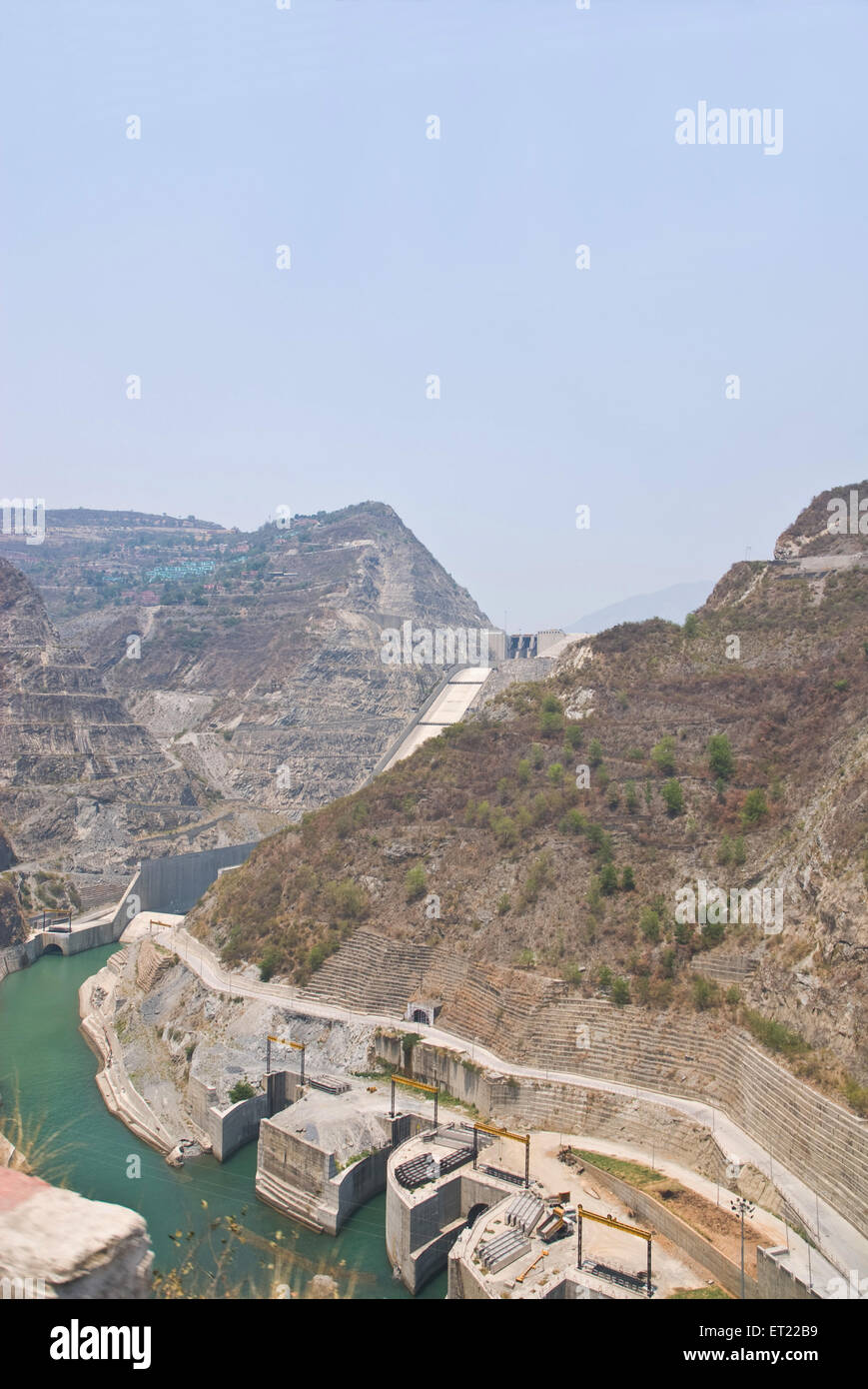 Tehri Damm; Fluss Bhagirathi; Garhwal; Uttaranchal; Uttarakhand; Indien; Asien Stockfoto