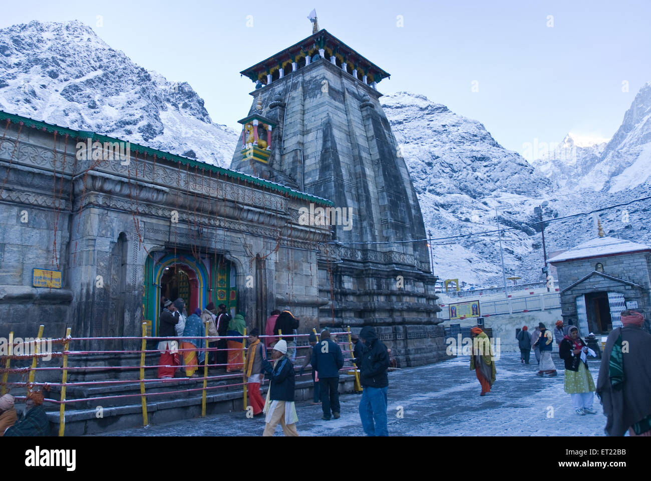 Kedarnath Tempel Rudraprayag Uttaranchal Uttarakhand Indien Asien indische hindu Tempel asien asiatischer Tempel Stockfoto