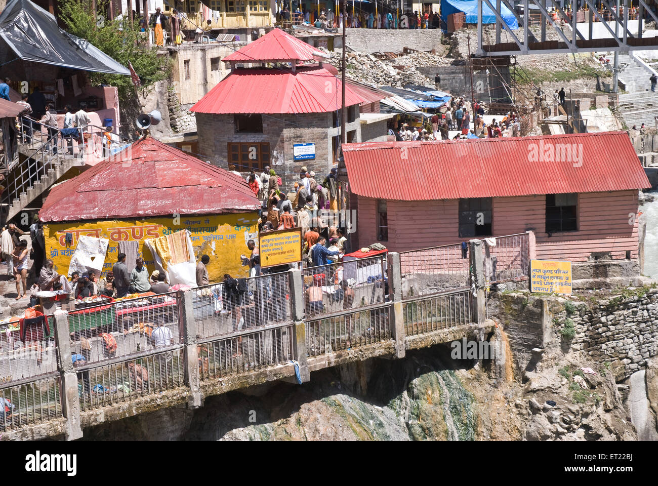 Heiße Quellen; Badrinath; Chamoli; Garhwal; Gadhwal; Uttaranchal Uttarakhand; Indien; Asien Stockfoto