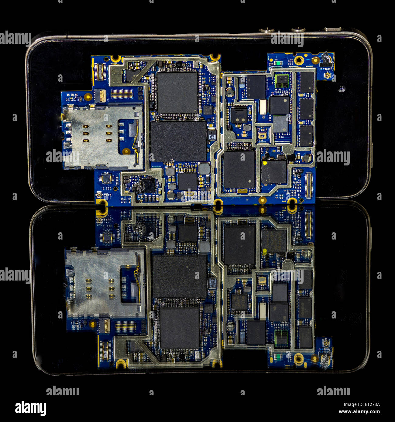 Elektronik ein smart phone oben drauf Stockfoto